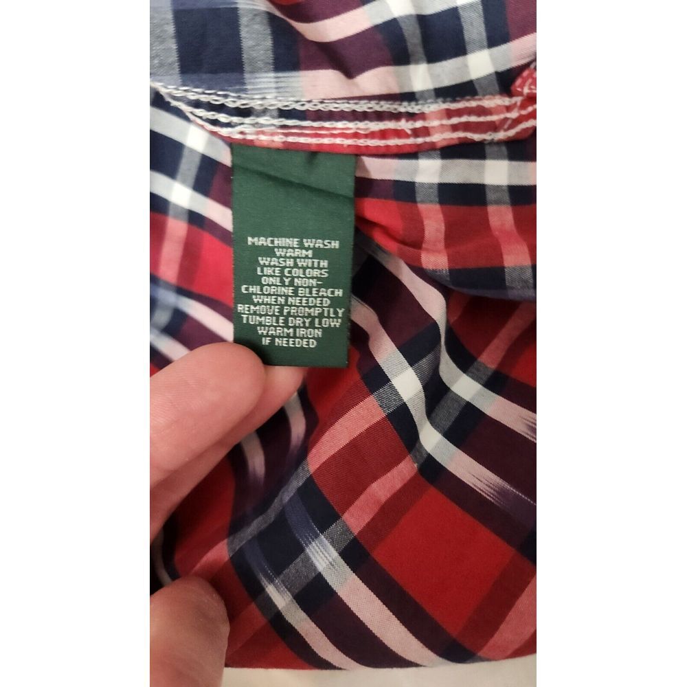 LRL Lauren Jeans Co Ralph Lauren Women's Size XL Plaid Shirt Button Up Red Plaid - Picture 4 of 7